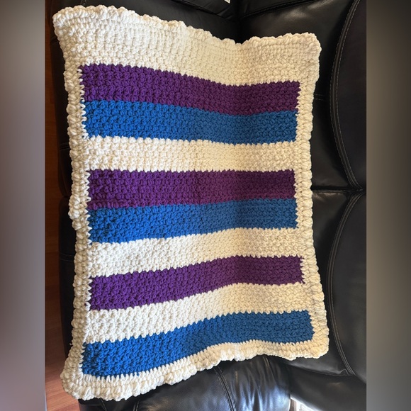 Handmade Baby Blanket Colorful Multi Color NWOT 40 L x 34 W